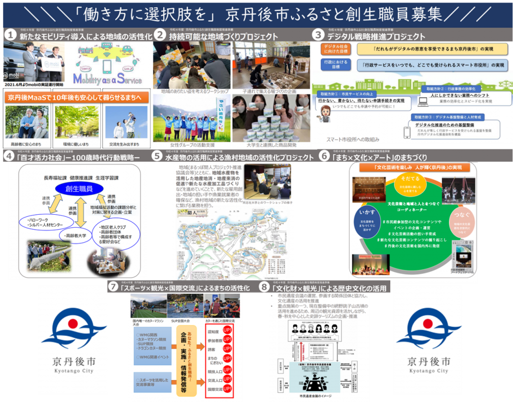 京丹後市 8 7〆 ふるさと創生職員を7名募集 副業が可能なフリーランス行政マン 海の京都 京丹後市で働きやすさと暮らしやすさを実感してみませんか たんたんターン